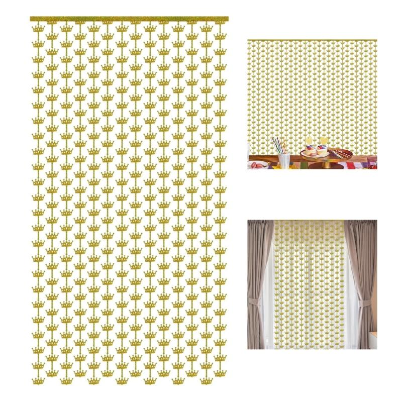 Crown Metallic Sparkling Fringes Curtain Tinsels Foil Tassels Backdrop for Weddings Birthdays and Christmas Party Decors