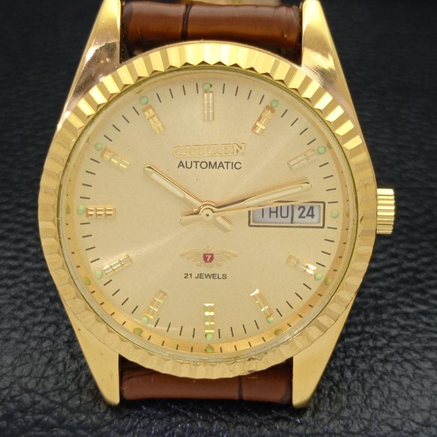 ELEGANT OLD CITIZEN JAPAN MENS AUTOMATIC REFURBISHED GOLDEN DIAL WATCH a426142-2 RL-a426142