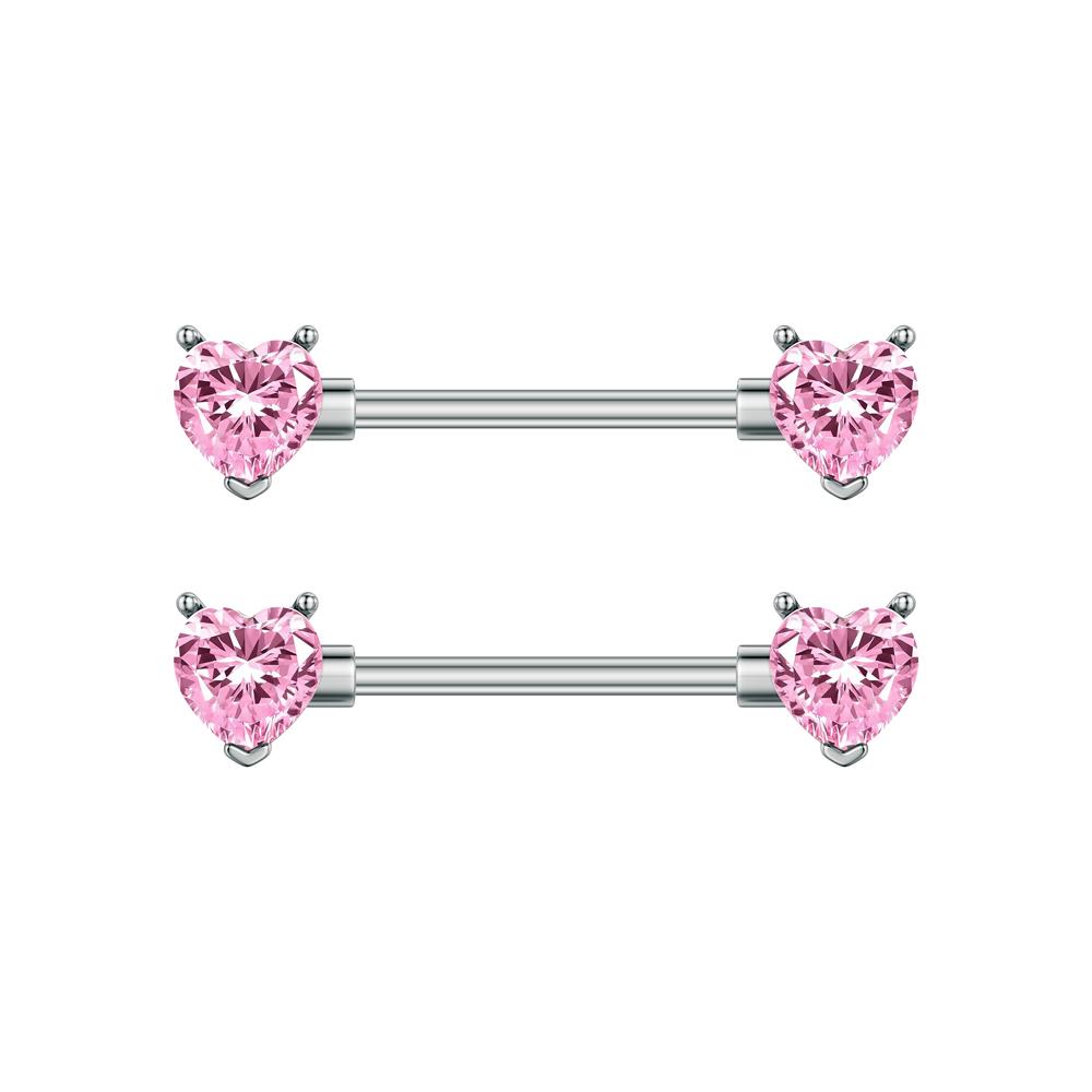 2pcs Heart Dangle Nipple Rings Shield Bar Sets for Women Stainless Steel Moon Butterfly Shaped Nipple Piercings Barbell
