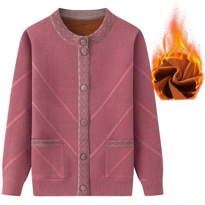 Cardigan Tricot Élégant d'Automne pour Femmes Mûres