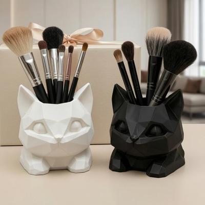 3D Printed Cat Pen Holder Cute Lying Kitty Desktop Organizer Practical Storage Design PLA Desk Decor for Office Home Gift