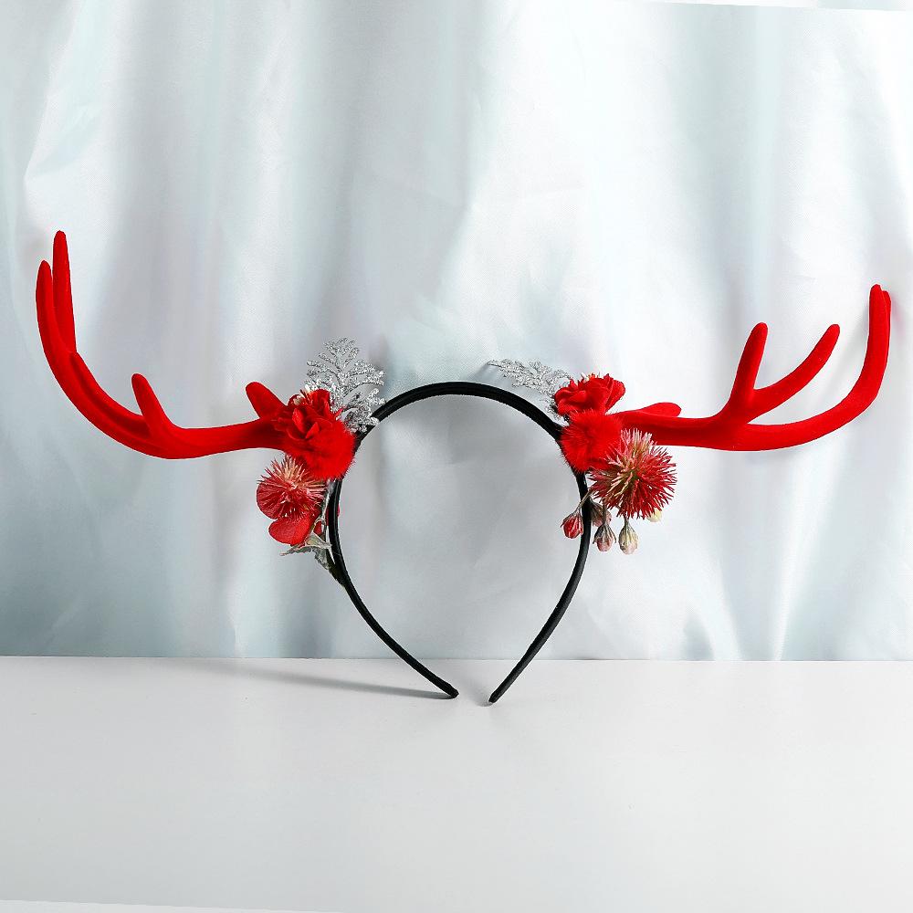 1PC 2025 Christmas Headwear ,Halloween,Christmas Red, Big Antlers Headband, Creative Decorations
