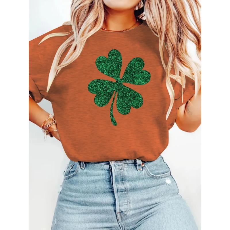 Women's Round-neck Fashionable Top T-shirt with Loose Short Sleeves