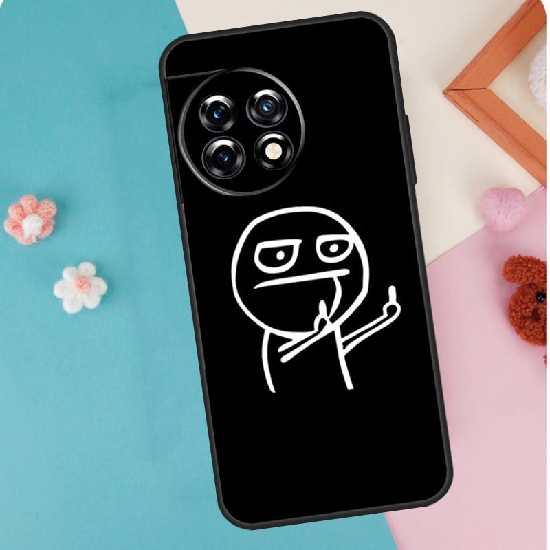 Funny Man Middle Finger Case For OnePlus 13T 10T 8T 10R 12R 13R 15R 11 12 13 15 Nord CE 5 2 3 4 Lite N20 N30 Cover