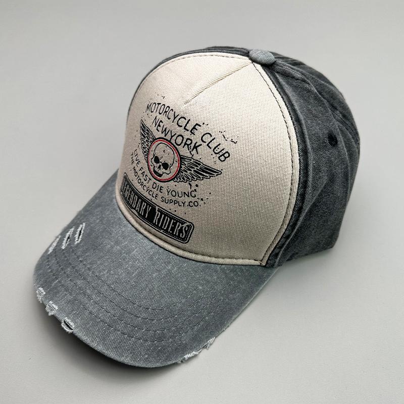Motorcycle Sunshade Men Women Baseball Hats Cotton American Style Retro Contrasting Colors Fashion Snapback Caps Versatile New