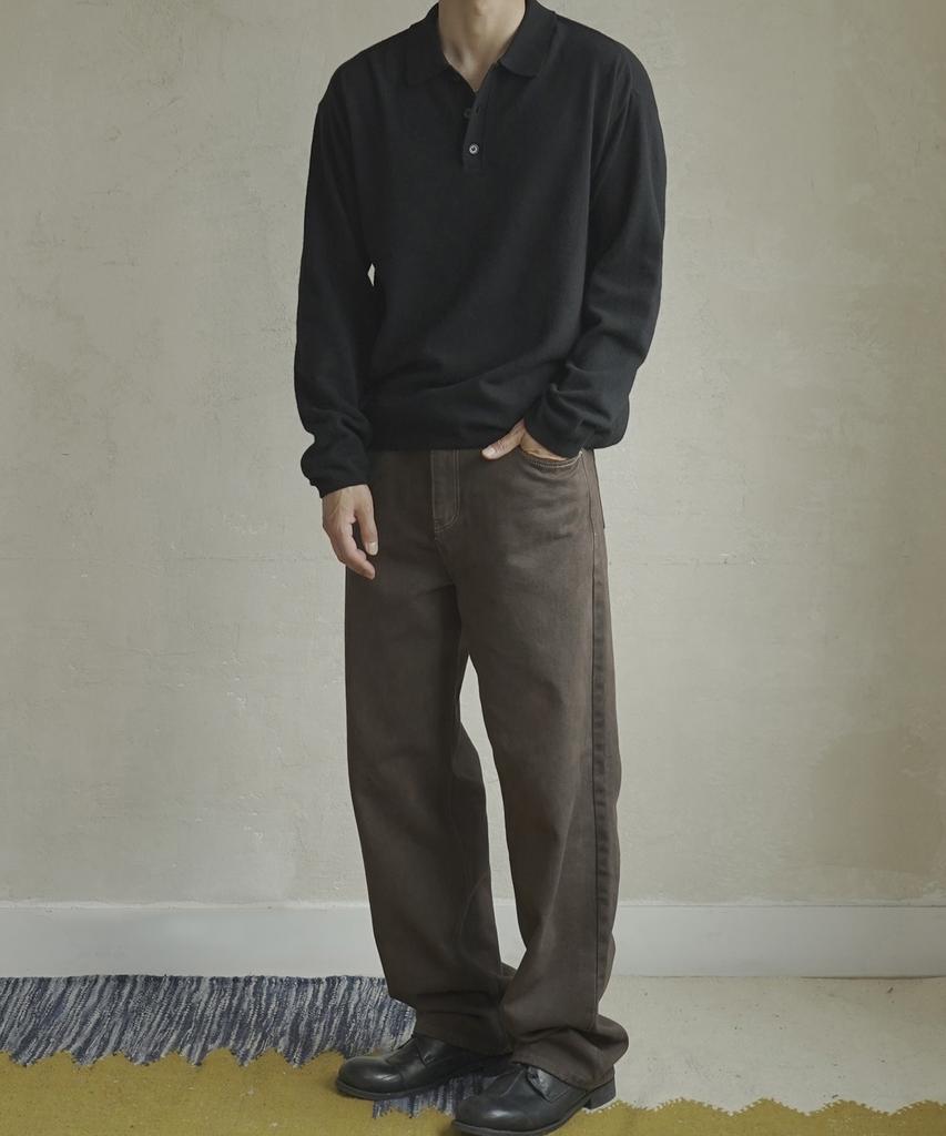 SIIIIDO Front Ct Line Collar Knit #3