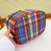 Large Capacity Women Cosmetic Bag Handbag Travel Toiletry Bag Fashion Checkered  Makeup Bag  Travel