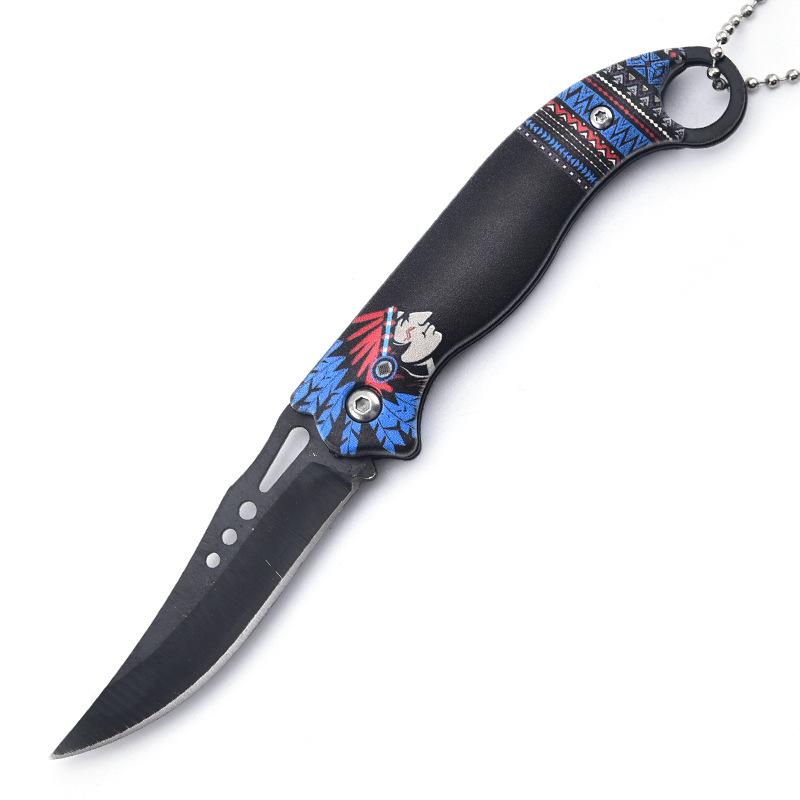 Coltello da Frutta Pieghevole Totem Acciaio Inossidabile Coltello da Pelatura per Uso Domestico Portatile Coltello da Cucina Multiuso