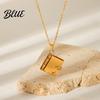 Mini Book Charm Necklace Titanium Steel Openable Pendant Literary Themed
