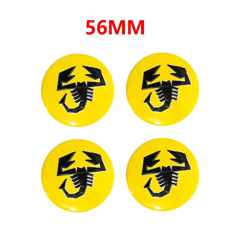4pcs 56mm 50mm 3D logo car emblem Wheel Center Hub auto Rim refit dust-proof badge covers sticker styling accessories For FIAT