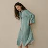 [Bowell] Day Off Viscose 100% Pajama Dress Green Stripe BWTZ [Shipped from Korea] 100% Authentic