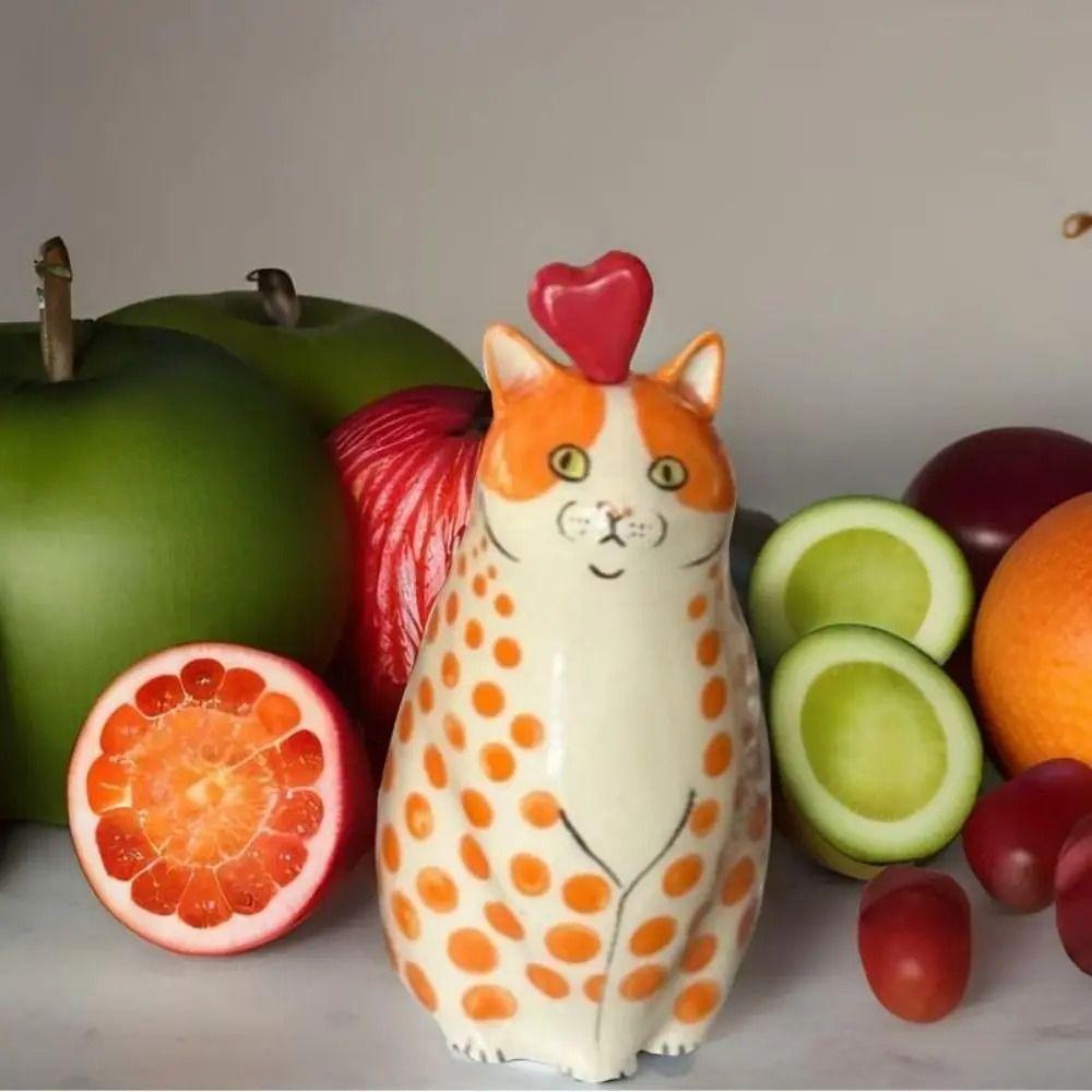 Cute Polka Dot Cat Vase Multicolor Tiny Animal Flower Vase Decorative Bottles  Home