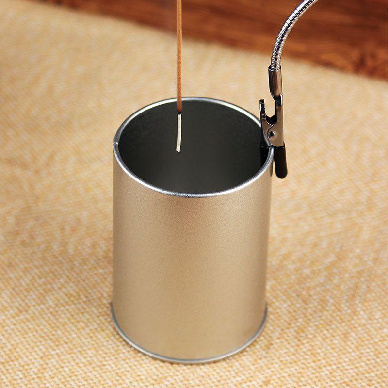 

Портативная вертикальная подставка для благовоний из нержавеющей стали, устойчивая к опрокидыванию, с двойными зажимами-крокодилами, регулируемый зажим для благовоний серебряный