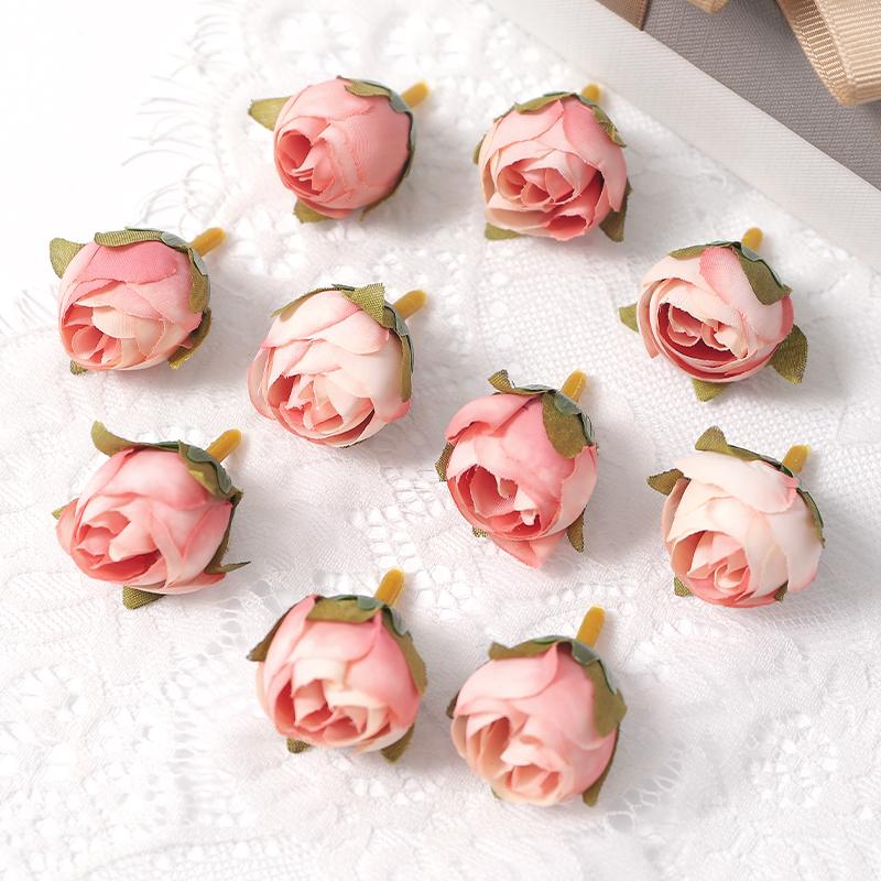 10/20Pcs Rose Artificial Flowers 3CM Silk Fake Flowers for Home Decor Wedding Decoration Garden Outdoor Craft Wreath Accessories