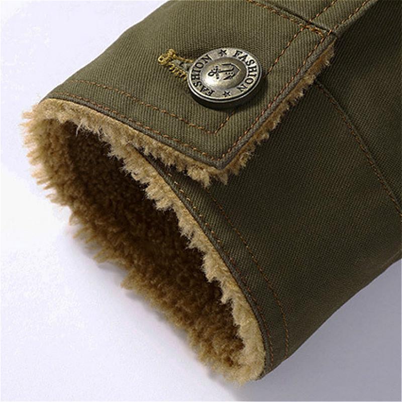 Autumn Winter Men Fleece Jacket Fur Turn-down Collar Coats Winter Outwear