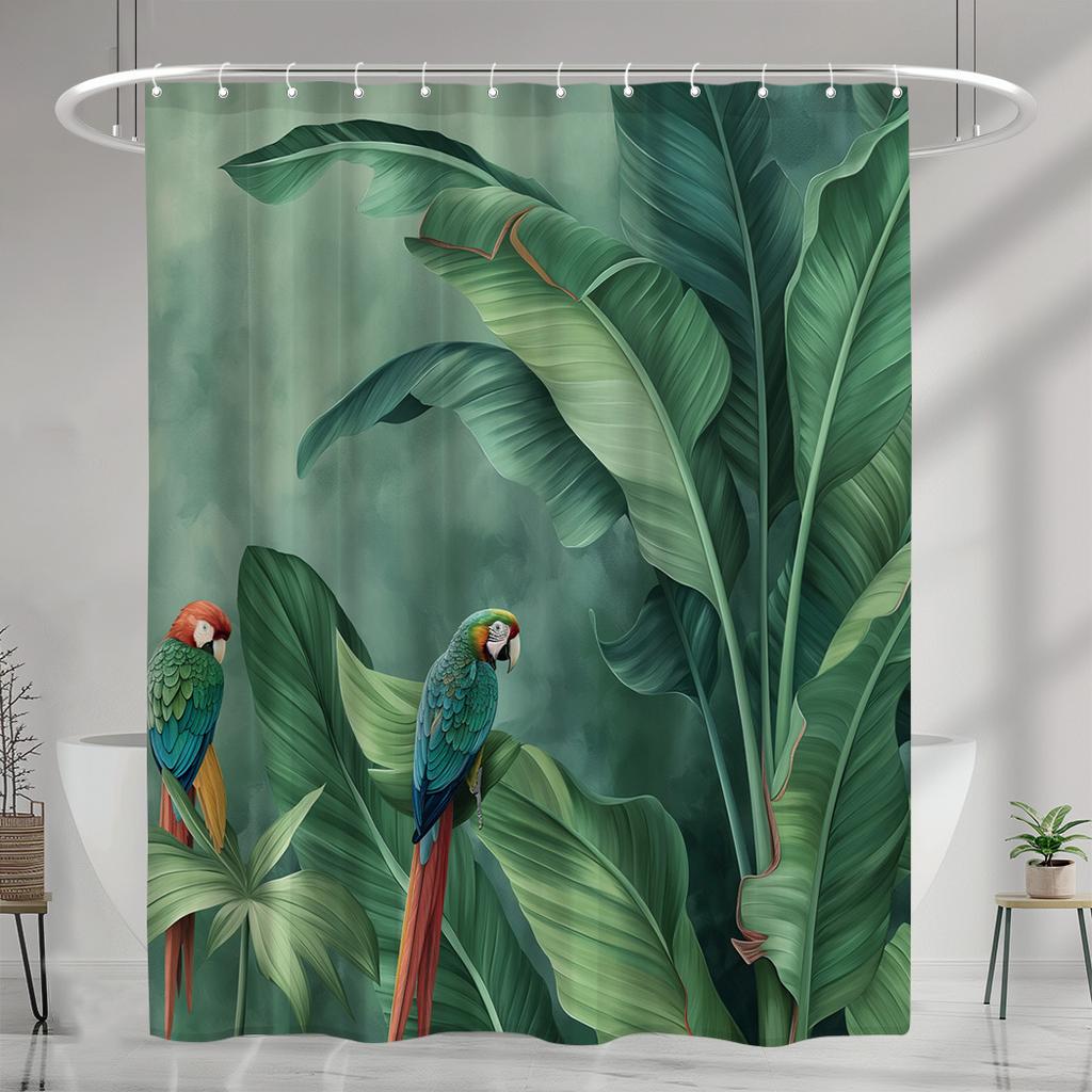 Tropical Parrot Shower Curtain - Multi-Style Bath Decor, Perfect for Those Who Love Nature-Inspired and Practical Designs