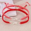 2 Pcs Adjustable Braided Ropes Figure 8 for Infinity Love Bracelets Couples Set