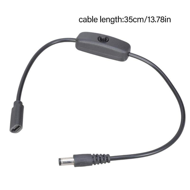 Type C Female To 5.5x2.1mm Male Charging Cable With Voltages For CCTV Camera Car Air Purifiers 5V Output