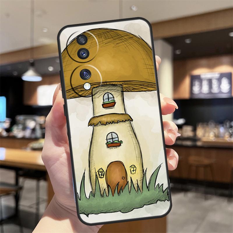 Mushroom Forest Cover For Huawei P30 P50 Pro P20 P40 Lite P Smart 2019 Nova 5T Honor X9a 50 70 X7 X8 Case
