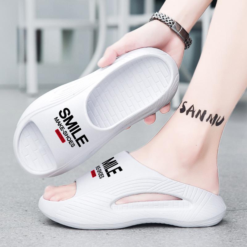 Summer men's outdoor thick-soled flip-flops student trend new open-toed beach shoes travel breathable trendy slippers