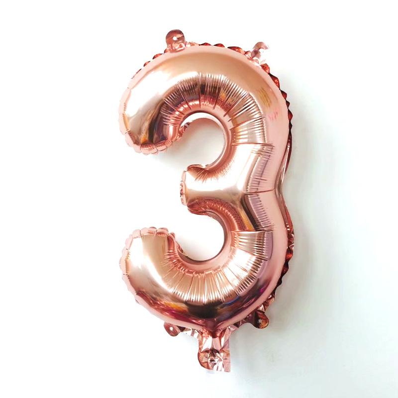 32-Inch Rose Gold Digital Balloon, Medium Aluminum Film Alphanumeric 0-9 Inflatable Decorative 2023 New Year'S Balloon