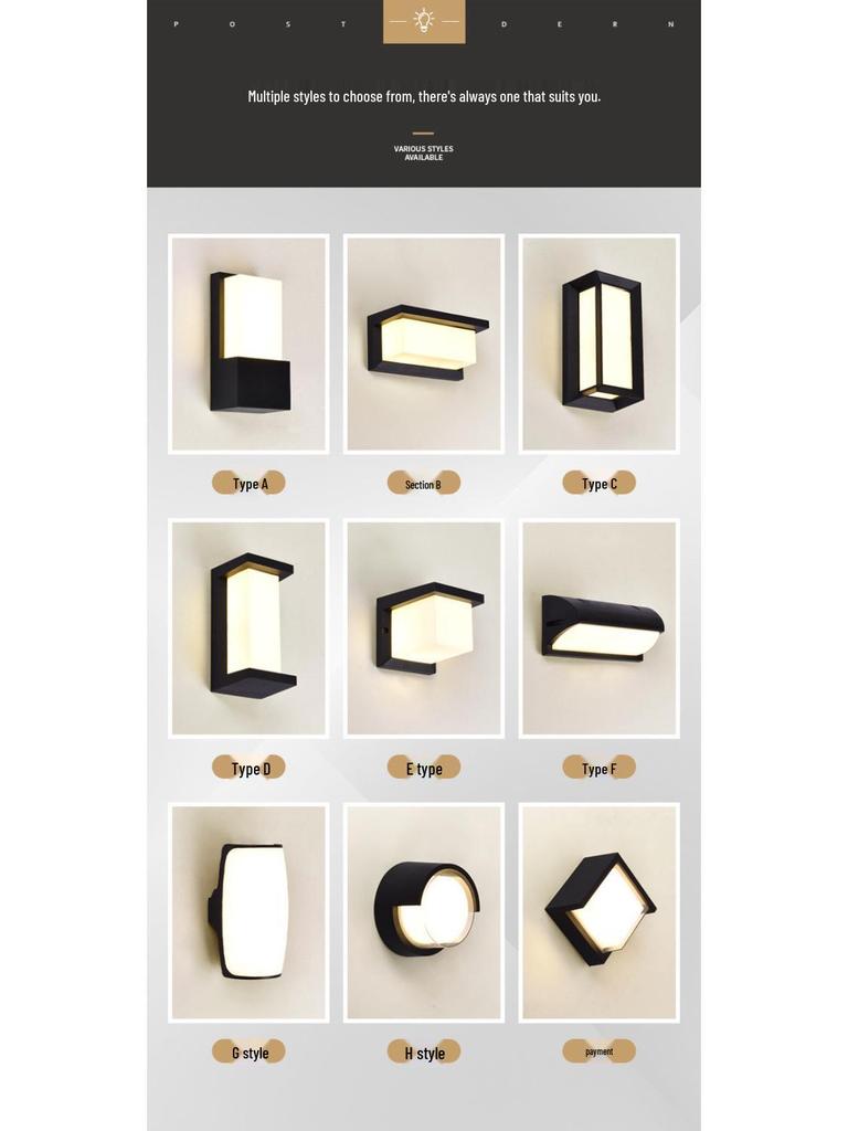 Outdoor Waterproof Wall Light for Garden, Hotel, Villa, Corridor, or Balcony