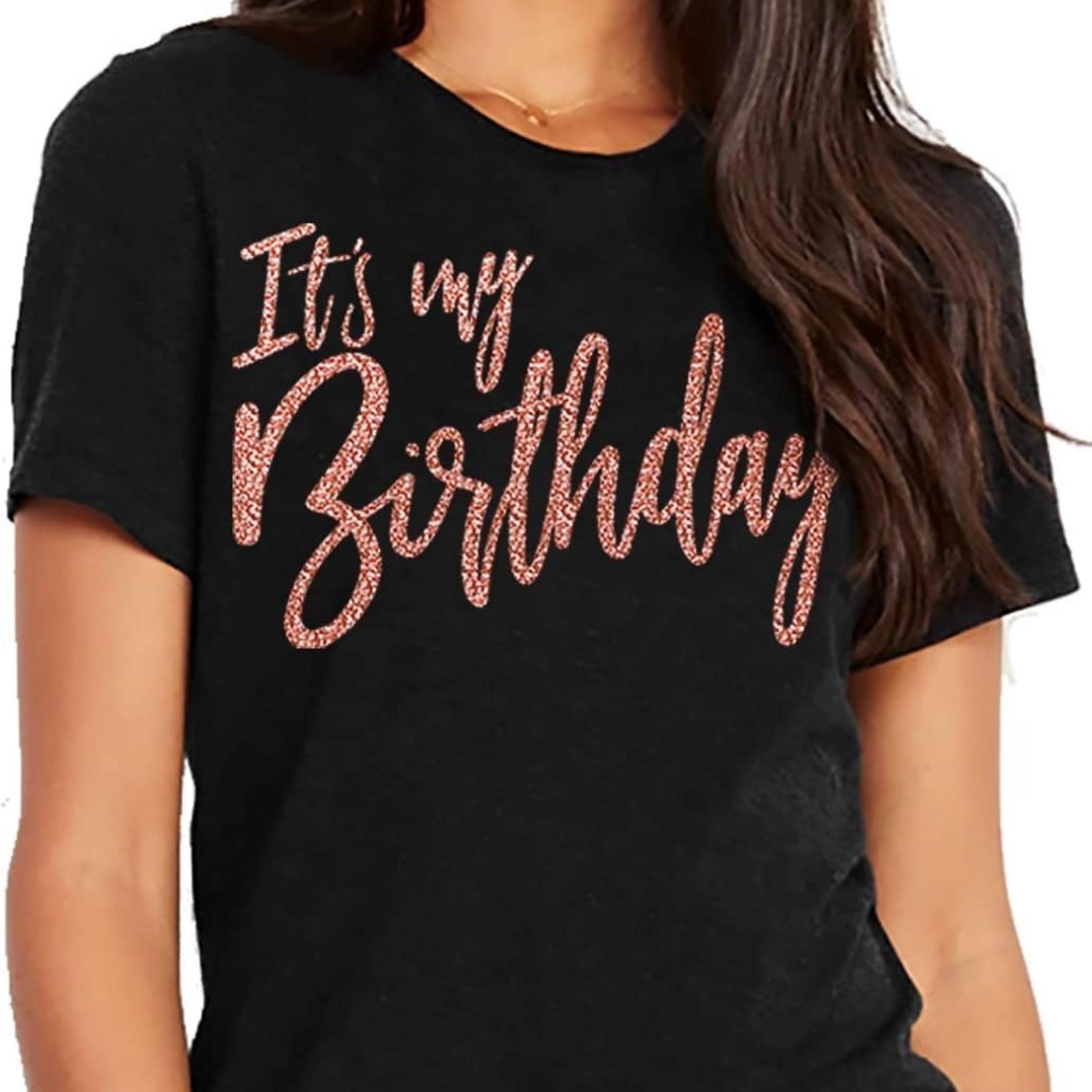 

Birthday Squad Shirts for Women Glam Rose Gold T-Shirt Womens Party Supplies Small Black Tee XXXXXL чорний