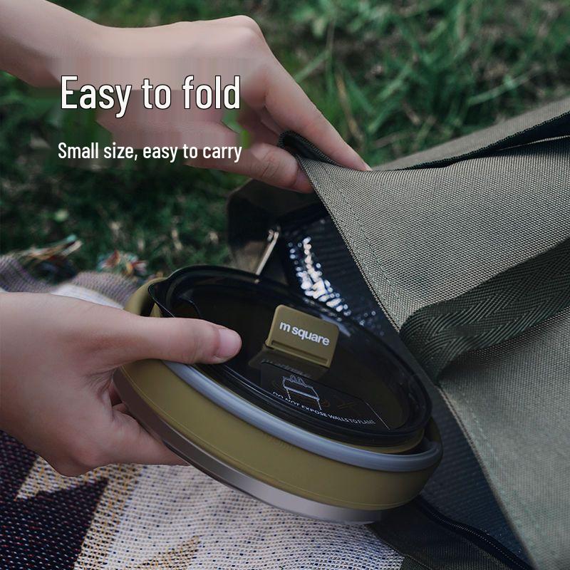Large Capacity Outdoor Silicone Folding Kettle for Open Flame Boiling - Ideal Camping Cookware & Tableware