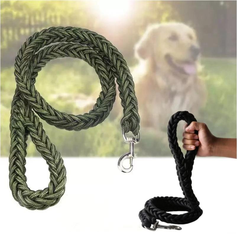 Correa grande para perros, cuerda de tracción trenzada de nailon, cuerda de mano gruesa para pasear a mascotas, para bulldog, rottweiler, sabuesos, accesorios para perros