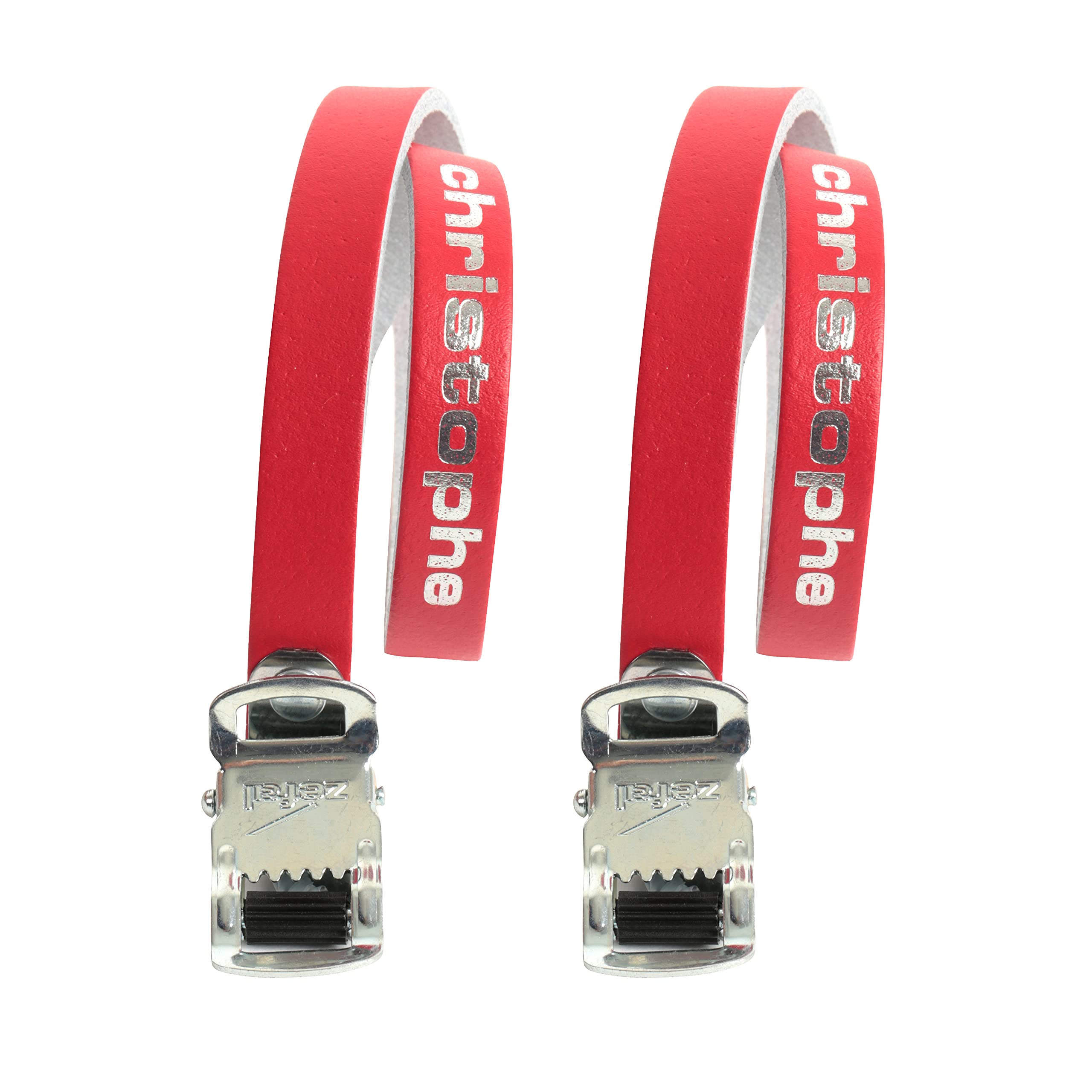 

Zefal Christophe Leather Bicycle Toe 370cm 5161E Straps, Red, Long,