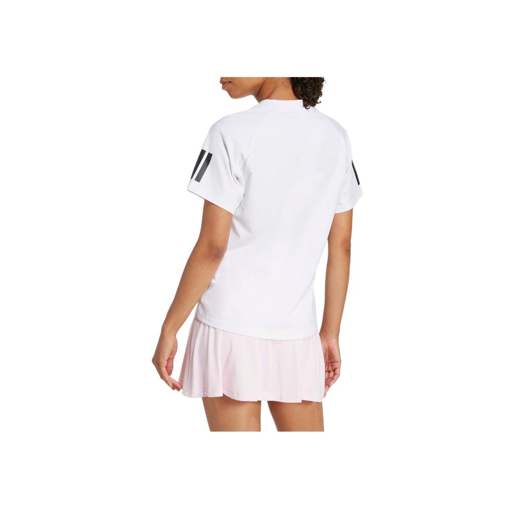 Adidas Logo Letter Round Neck Pullover Short Sleeve Vintage Sports American T-Shirt Women Tops White JN7094