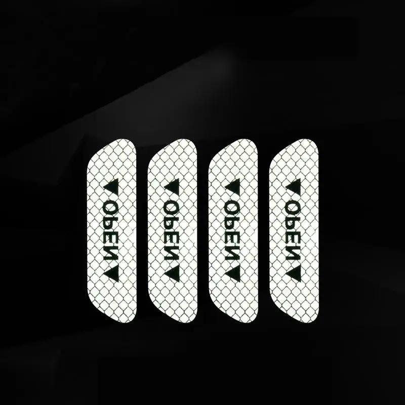 4Pcs/Set Car Door Open Stickers Reflective Tape Safety Warning Decal Supplies Car Accessories Decor