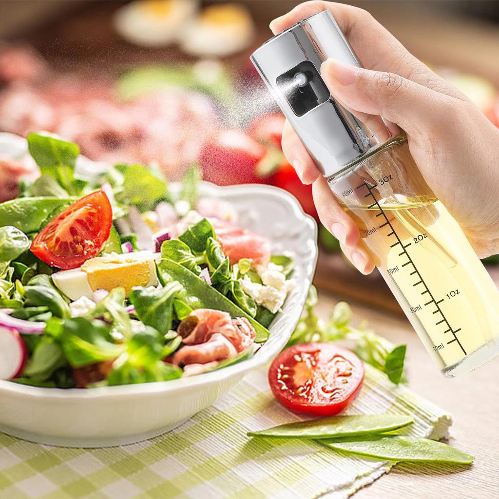 1/2pcs Glass Oil Sprayer Condiment Bottle Vinegar Bottle Leak-Proof For Barbecue And Air Fryer Seasoning Condiment Spray Bottle