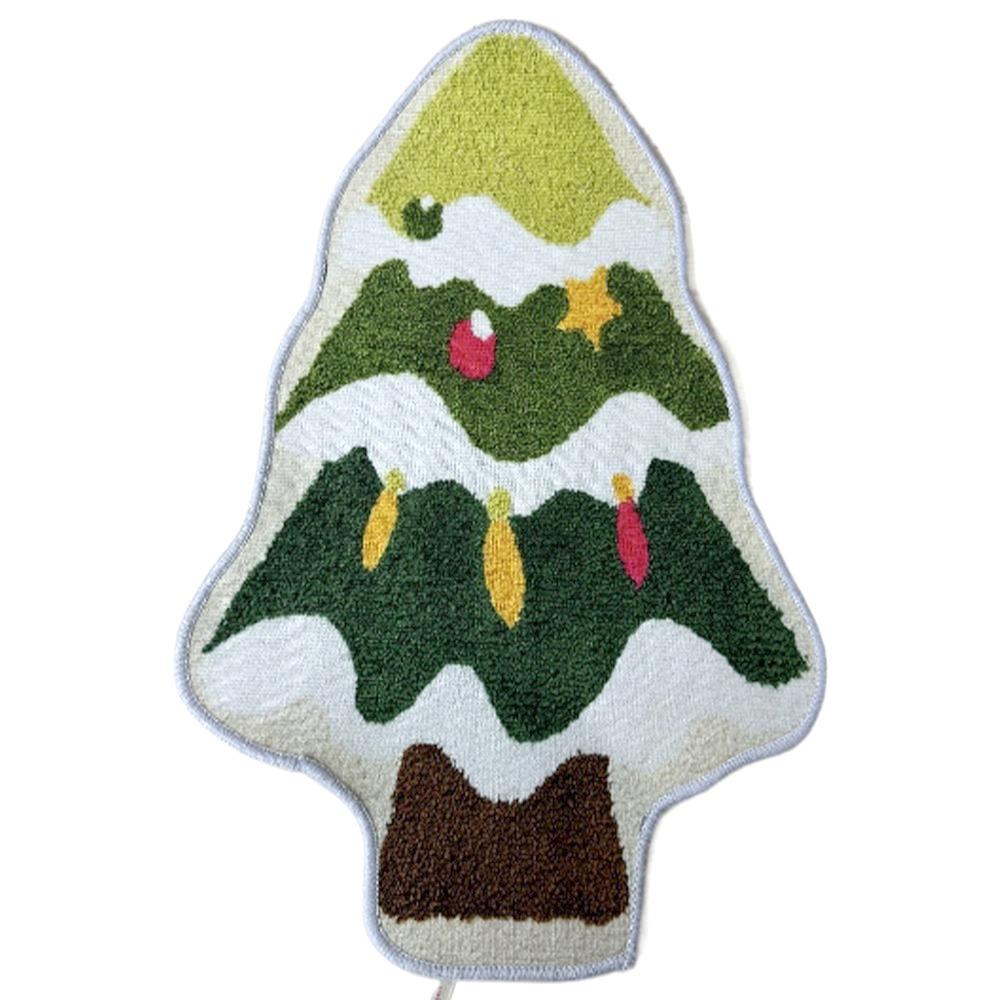 Christmas Tree Shaped Christmas Rug Cartoon Bath Mat Durable Entry Door Mat  Kitchen