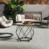 Small Round Coffee Table, Modern Coffee Table with Metal Frame, Living Room Table with Easy Assembly, Side End Table for Bedroom