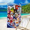 1pc Sonic5 Beach Towel, Beach and Seaside Swimming Pool Equipment, Fashion Pattern, Rectangular, Travel Essentials