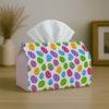 1pc Easter Decoration Party Tissue Box,Flat Vector Colorful Egg,Multifunctional Tissue Holder,Symmetrical Bright Pattern,Outdoor Party Supplies, Every