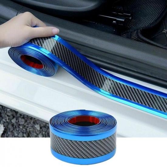 Car Door Sill Scuff Plate Carbon Fiber Sticker Cover Door Anti Scratch Protector