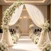 Arco per Matrimoni all'Aperto, Feste in Giardino con Tende di Garza, Sfondo Decorativo Festivo per Soffitto