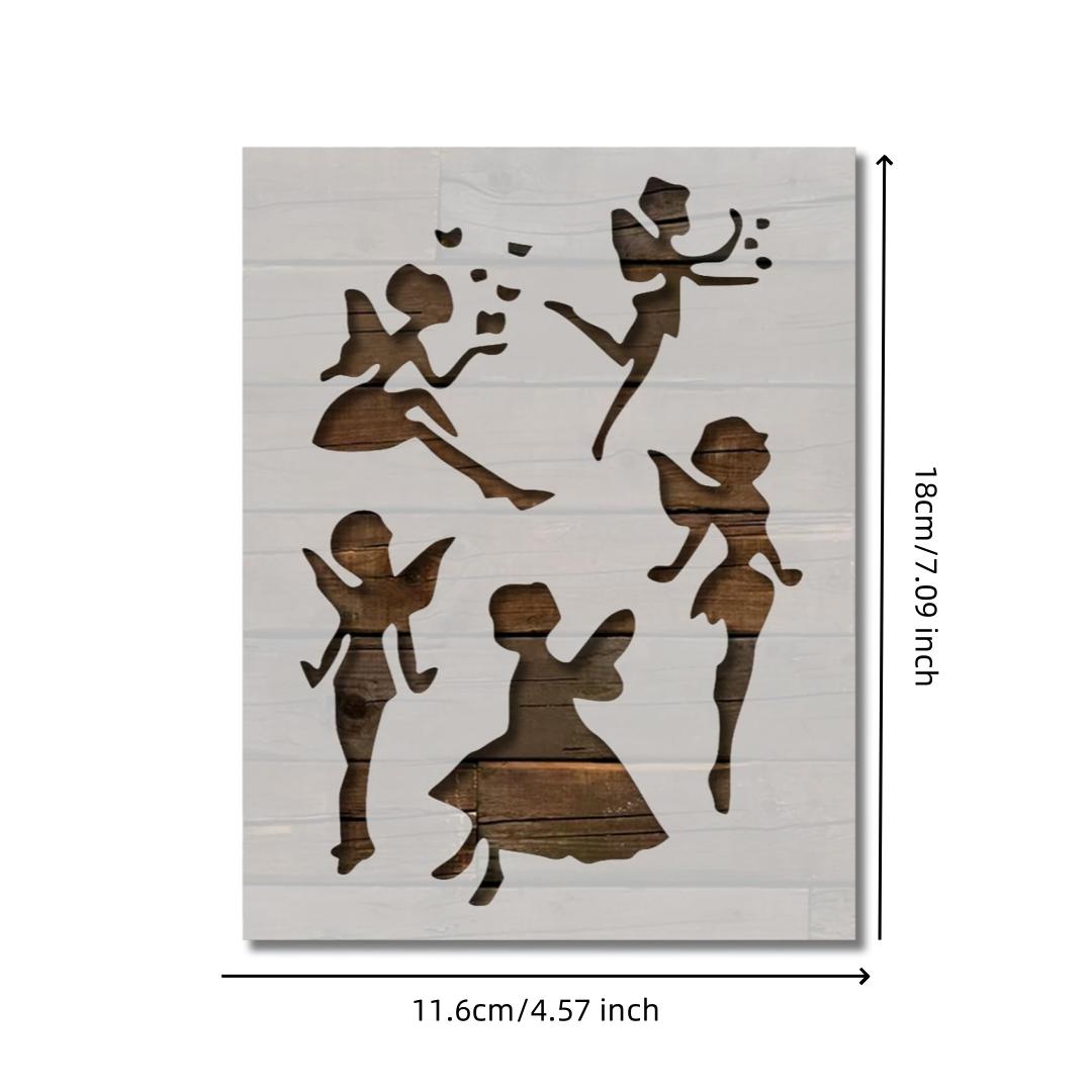 

1 штука, 11,6*18 см, 4,57*7,09 дюйма, Принцесса фея, Трафарет пыльцы феи, Многоразовый, Для рисования на стенах, Дереве, Искусстве и ремеслах Pack of 1 белый