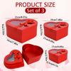 3pcs Heart Shaped Box for Flowers 3 Size Gift Box with Clear Window Gift Box with Clear Lids Display Box Gift Wrap Box Party Favor Box Packaging Box