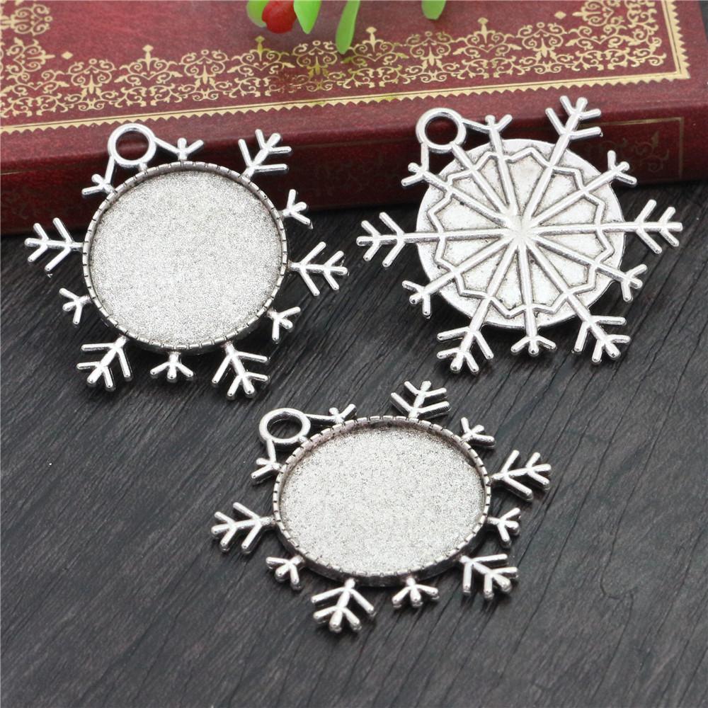 5pcs 25mm Inner Size Pendant Cabochons Blank Base Setting Bezel Tray Alloy DIY Jewelry Making Accessories for Necklace Keychains