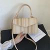 Straw Woven Striped Flap Handbag For Women Knot Handle Crossbody Bag Casual Daily Shoulder Bag For Summer Vacation Date