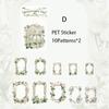 20pcs/pack Flowers Frame Stickers for Scrapbooking PET Materials Art Collage Junk Journal Decor Sticker Stationery
