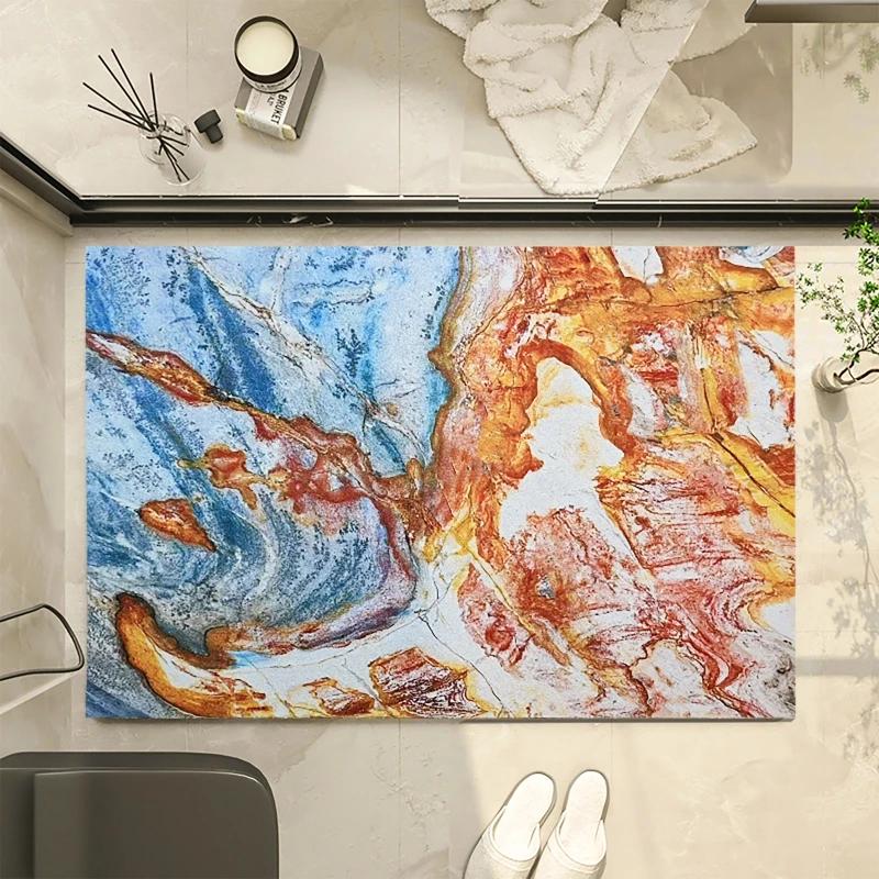 

Bathroom anti slip absorbent mat with luxurious marble pattern toilet quick drying floor mat bathroom rug toilet mat 28x38cm meal mat