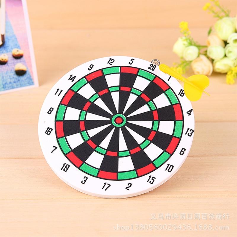 Dart Board Set with 2 Steel Tip Darts Double Side Staple-Free Dartboard Throwing Foam for Play Battle Game Party Supplie