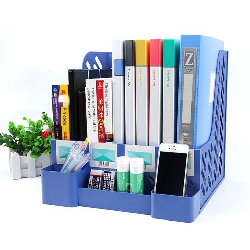 New Arrival Creative 4 Grid Hanaper A4 Folder Storage Seat File Holder Bookshelf Office Stationery Storage Rack Quadruple