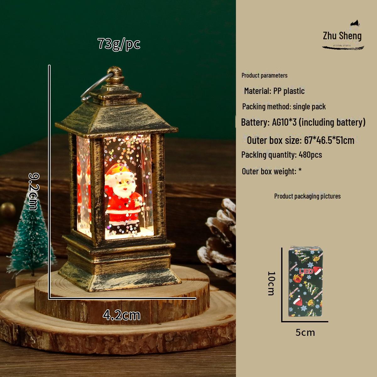 

Рождественский светодиодный фонарь в виде снежного шара с декором в виде Санта-Клауса и снеговика, ночник-подсвечник.