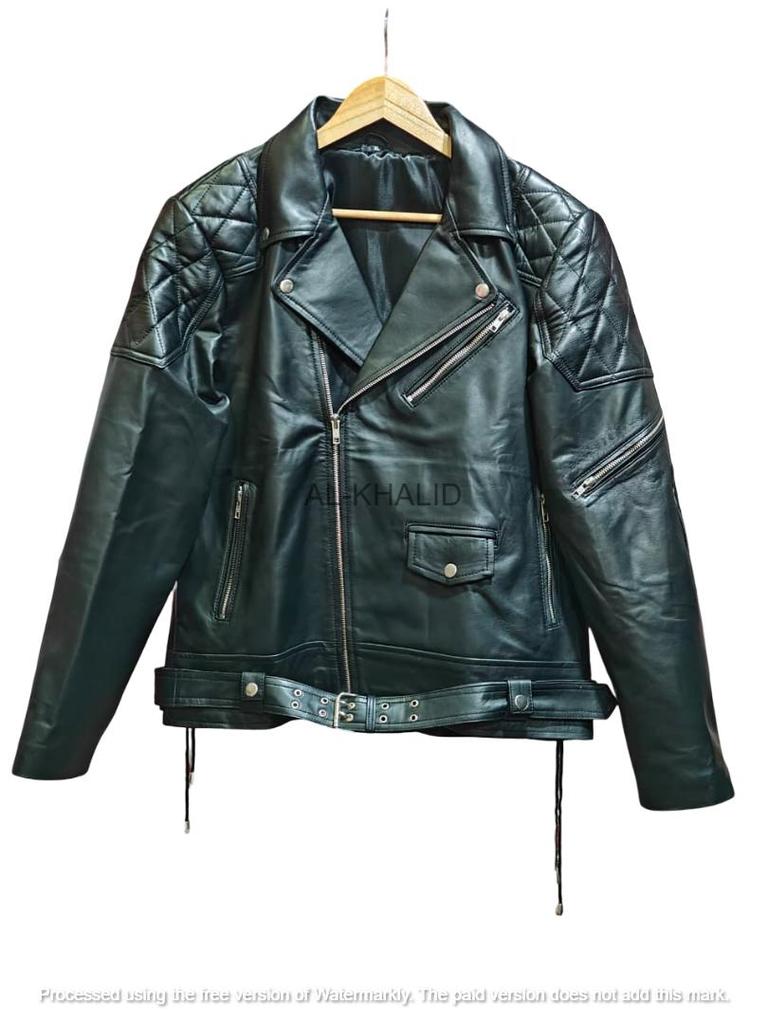 AL KHALID Elegant NEW Men's Jacket 100% Genuine Real Lambskin Leather Racer Biker Jacket