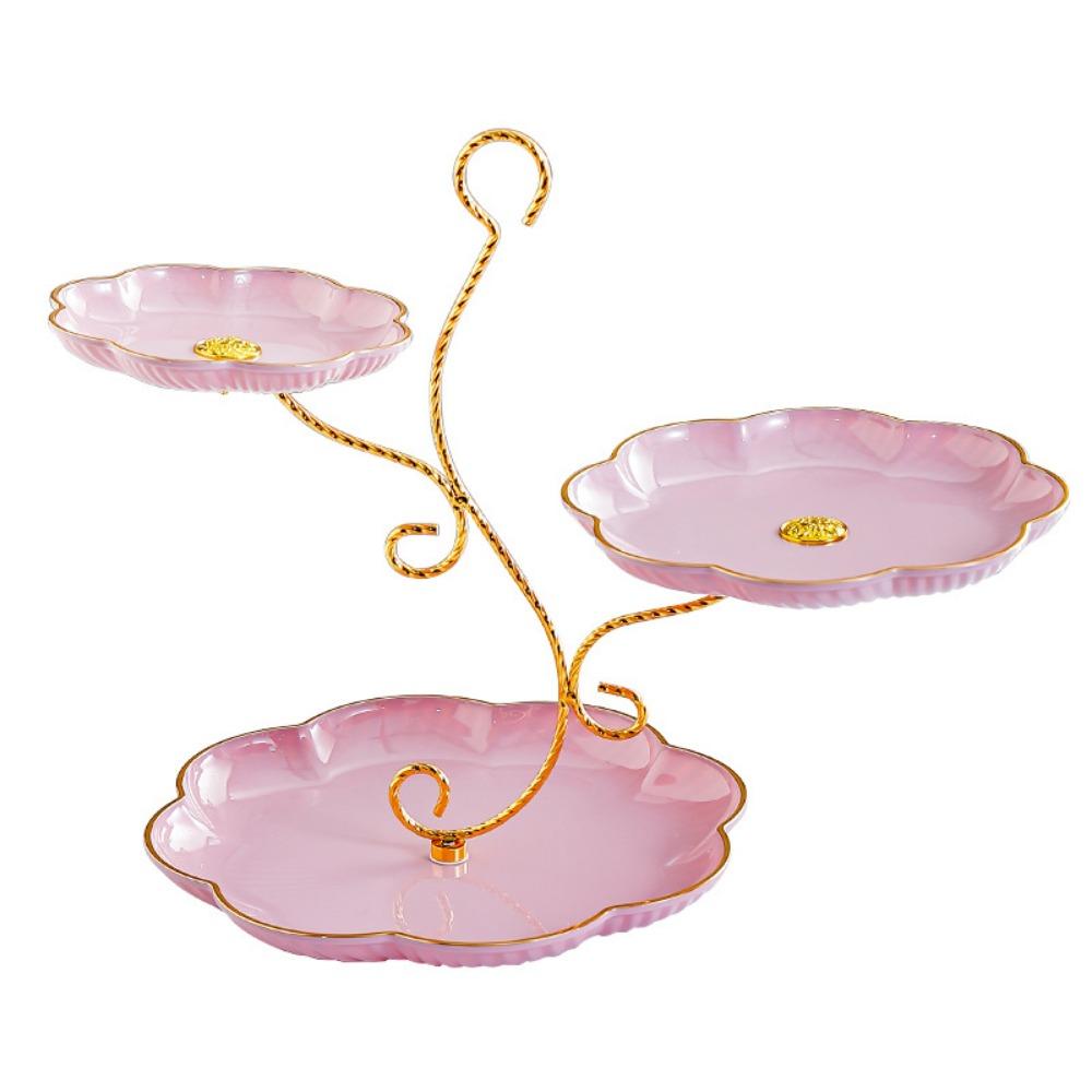 3 Layer Design Branch-shaped Dessert Holder Easy To Clean Snacks StorageTray  Living Room